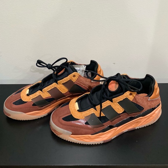 Adidas Originals Niteball Hazy Copper Core Black Acid Orange Sneakers Size: 9.5 - Picture 4 of 8